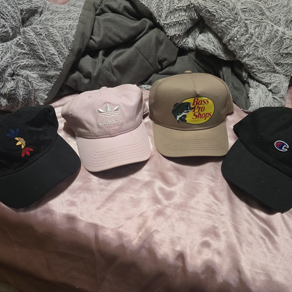Adidas Originals Hats (2) Champion And Bass Pro Hats.